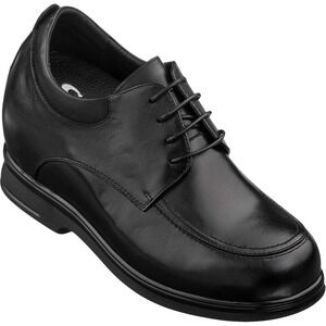 Calto Mens 8 Black Leather Elevator Shoes Lace-Up Oxfords Invisible Height Boost